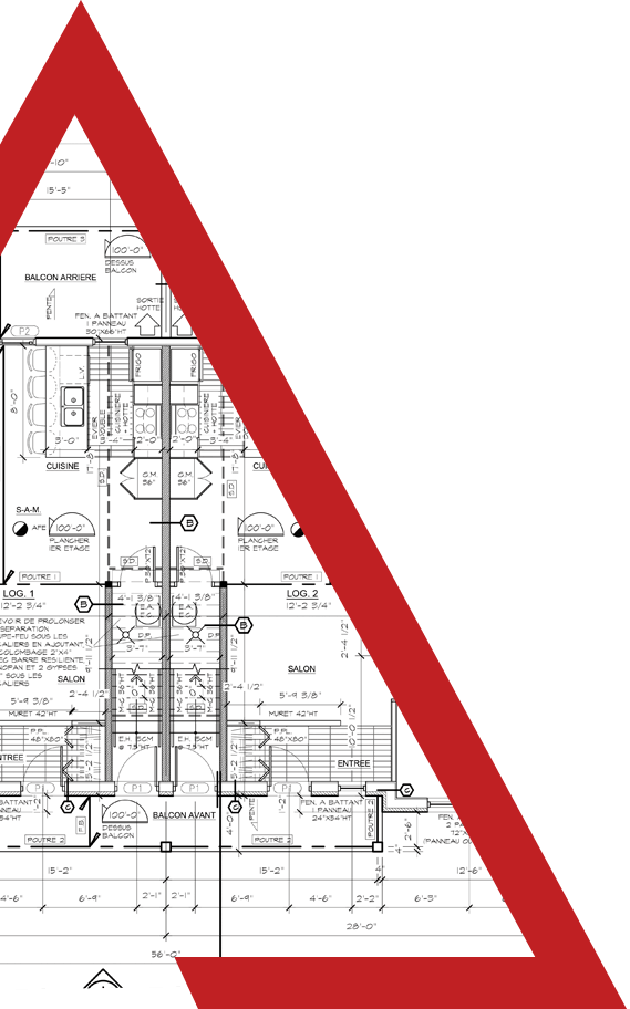 Plan architectural de construction résidentielle et commerciale