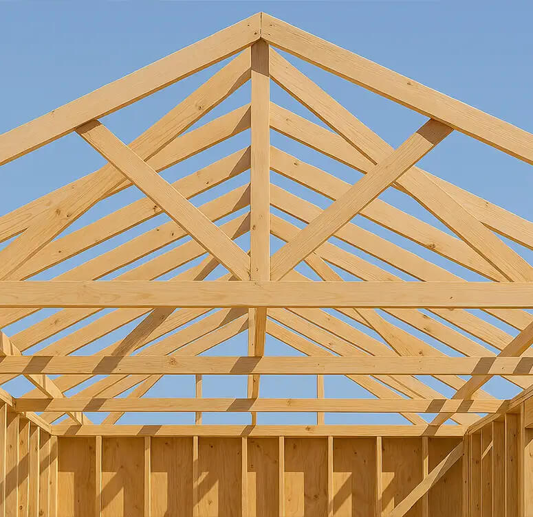Installation de structure en bois, travaux de charpente